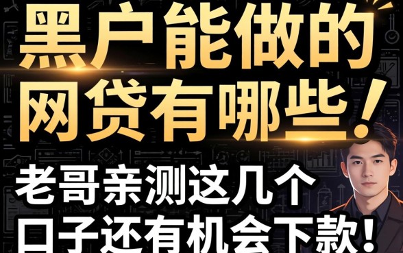 真正黑户能做的网贷有哪些？老哥亲测这几个口子还有机会下款！