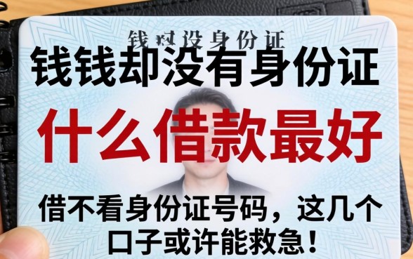 急需用钱却没有身份证？什么借款最好借不看身份证号码，这几个口子或许能救急！