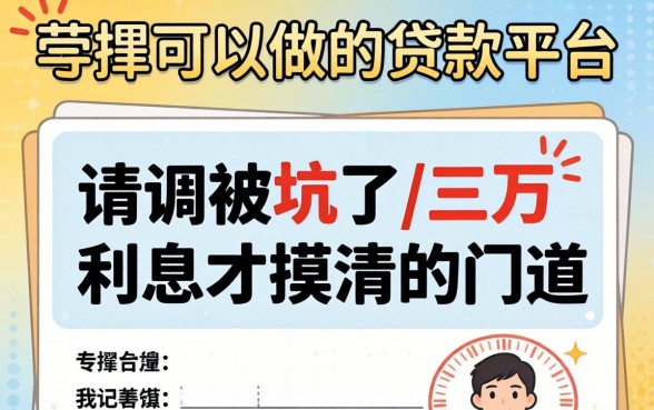 有保单可以做的贷款平台：我被坑了三万利息才摸清的门道