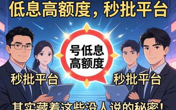 我试了一圈发现，那些号称低息高额度的秒批平台，其实藏着这些没人说的秘密