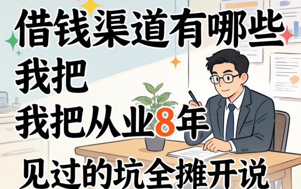 借钱的渠道有哪些？我把从业8年见过的坑全摊开说