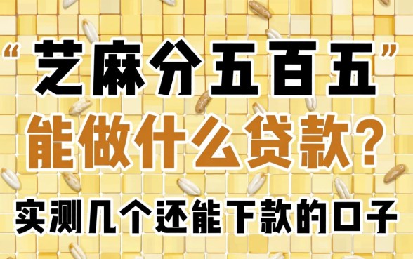 芝麻分五百五能做什么贷款?实测几个还能下款的口子
