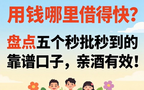 急用钱哪里借得快？盘点五个秒批秒到的靠谱口子，亲测有效！