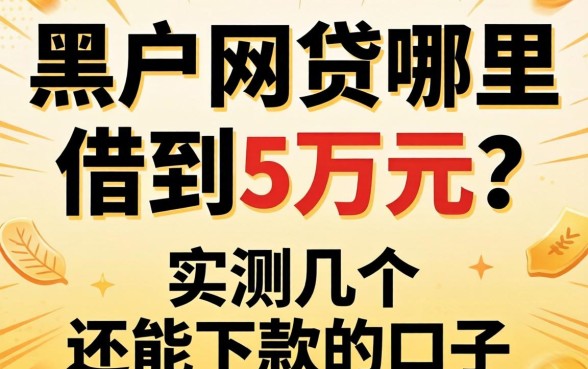 黑户网贷哪里可以借到5万元？实测几个还能下款的口子