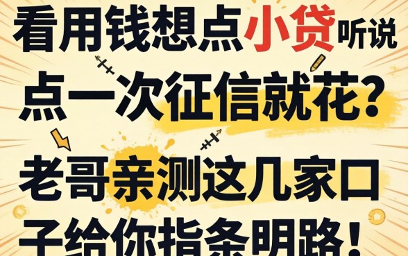 急用钱想点小贷，听说点一次征信就花？老哥亲测这几家口子给你指条明路！