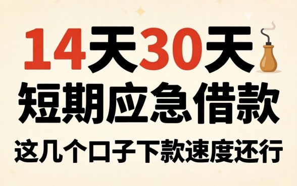 2026年14天30天短期应急借款：这几个口子下款速度还行
