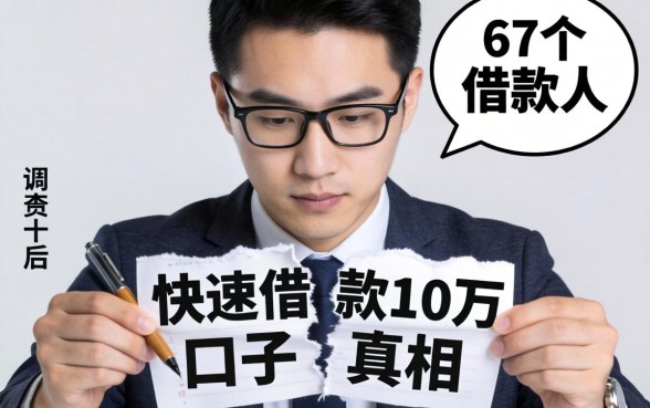 调查了47个借款人后，我撕开快速借款10万口子的真相