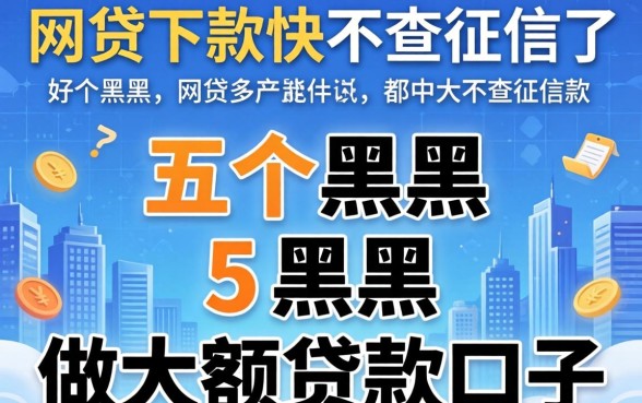 哪家网贷下款快不查征信了，详细阐述五个黑户可以做大额贷款口子