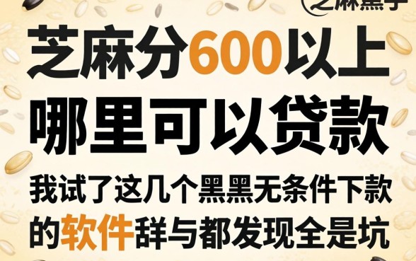芝麻分600以上哪里可以贷款，我试了这几个黑户无条件下款的软件发现全是坑