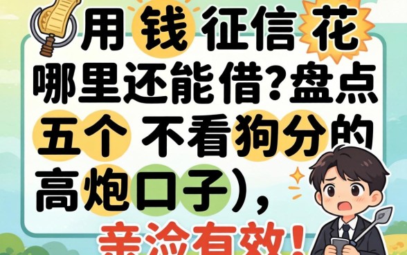 急用钱征信花哪里还能借？盘点五个不看狗分的高炮口子，亲测有效！