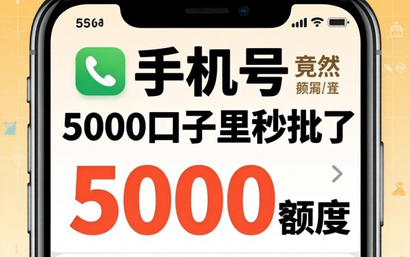 我换了新手机号，竟然在5000口子里秒批了5000额度