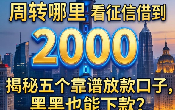 急需周转哪里能不看征信借到2000？揭秘五个靠谱放款口子，黑户也能下款？