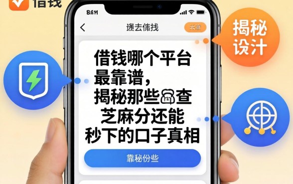 手机上借钱哪个平台最靠谱？揭秘那些不查芝麻分还能秒下的口子真相
