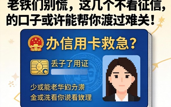 身份证丢了想办信用卡救急?老铁们别慌,这几个不看征信的口子或许能帮你渡过难关!