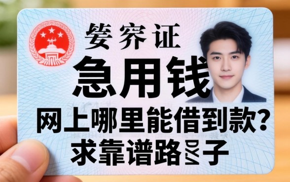 只有临时身份证急用钱，网上哪里能借到款？求靠谱路子！