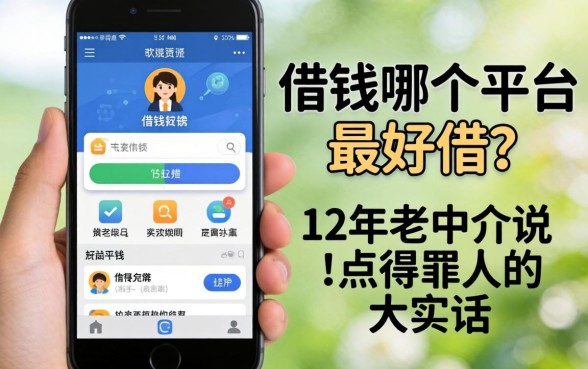 手机上借钱哪个平台最好借的?12年老中介说点得罪人的大实话
