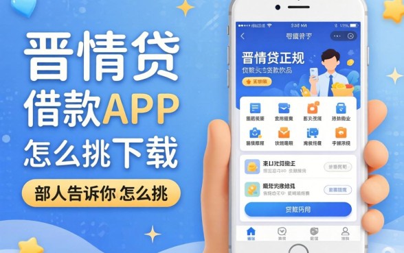 类似晋情贷借款app下载一样正规的贷款软件，内部人告诉你怎么挑