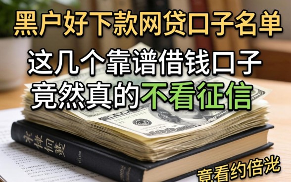 我翻遍了黑户好下款的网贷口子2026名单，发现这几个靠谱借钱口子竟然真的不看征信