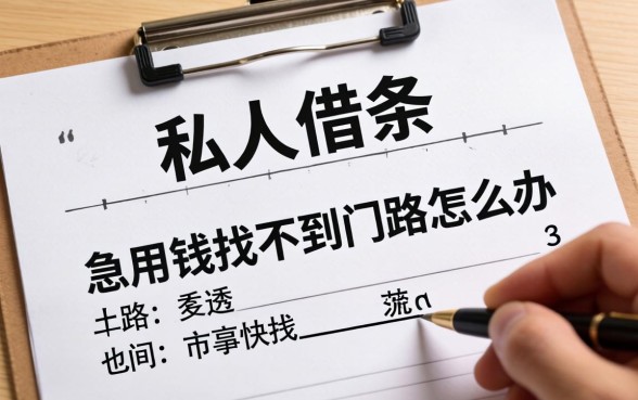 有没有做私人借条的？急用钱找不到门路怎么办？