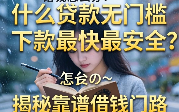 急需用钱怎么办？什么贷款无门槛下款最快最安全？揭秘靠谱借钱门路