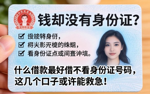 急需用钱却没有身份证？什么借款最好借不看身份证号码，这几个口子或许能救急！