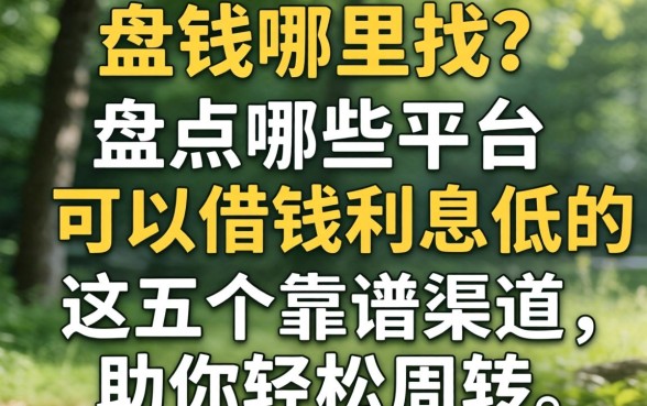 急需用钱哪里找？盘点哪些平台可以借钱利息低的，这五个靠谱渠道助你轻松周转