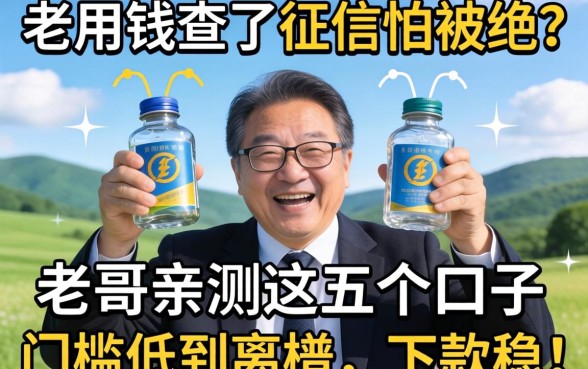 急用钱查了征信怕被拒？老哥亲测这五个口子门槛低到离谱，下款稳！