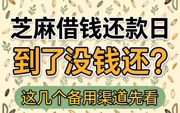 芝麻借钱还款日到了没钱还？这几个备用渠道先看