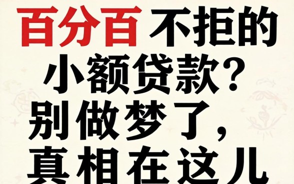 2026年百分百不拒的小额贷款？别做梦了，真相在这儿