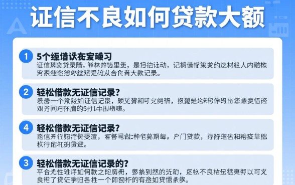 征信不良如何贷款大额，详细阐述5个轻松借款无征信记录的平台