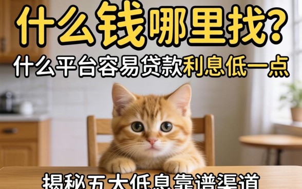 急需用钱哪里找？什么平台容易贷款利息低一点？揭秘五大低息靠谱渠道