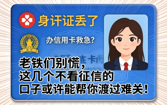 身份证丢了想办信用卡救急?老铁们别慌,这几个不看征信的口子或许能帮你渡过难关!