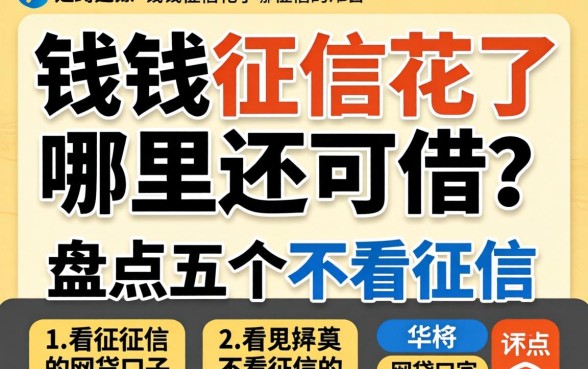 急需用钱征信花了哪里还能借？盘点五个不看征信的网贷口子