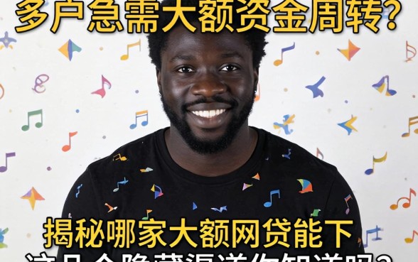 黑户急需大额资金周转?揭秘哪家大额网贷能下,这几个隐藏渠道你知道吗?