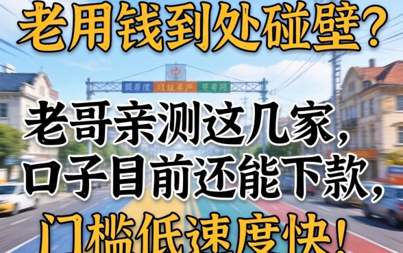 急用钱到处碰壁？老哥亲测这几家口子目前还能下款，门槛低速度快！