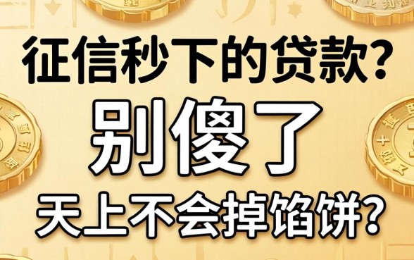 不上征信秒下的贷款？别傻了，天上不会掉馅饼