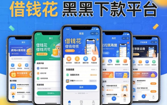 像提钱花的借钱软件，陈列五个黑户下款平台