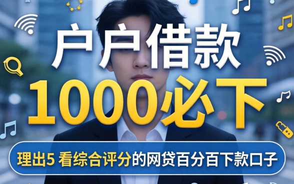 黑户借款1000必下，理出5个不看综合评分的网贷百分百下款口子
