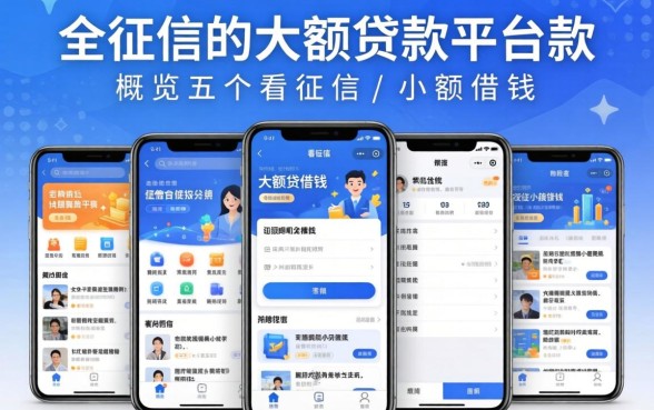 不上征信的大额贷款平台2026款，概览五个不看征信小额借钱的app
