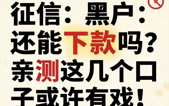 征信黑户还能下款吗？亲测这几个口子或许有戏！