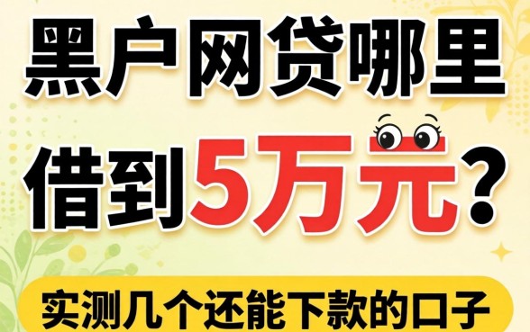 黑户网贷哪里可以借到5万元？实测几个还能下款的口子