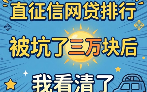 不查征信的网贷排行：被坑了三万块后我看清了真相
