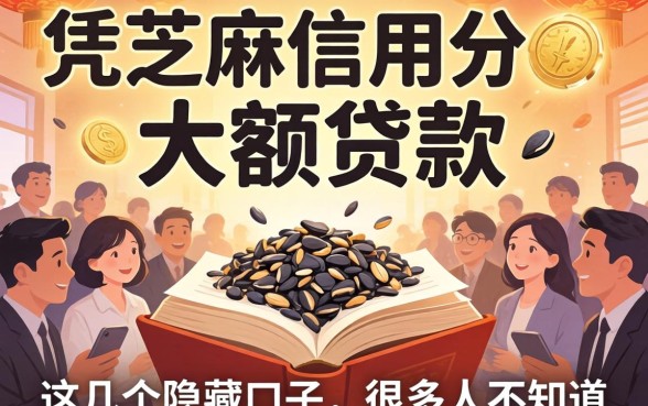 揭秘凭芝麻信用分的大额贷款，这几个隐藏口子很多人不知道