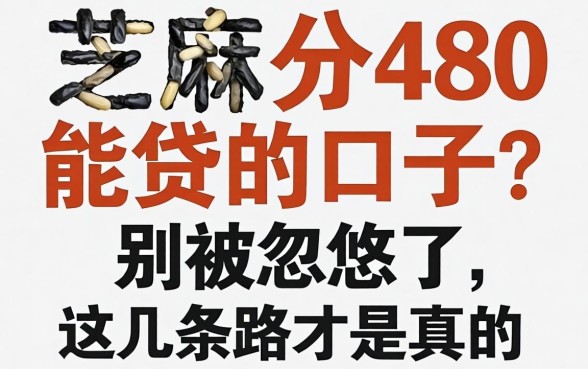 芝麻分480能贷的口子?别被忽悠了,这几条路才是真的