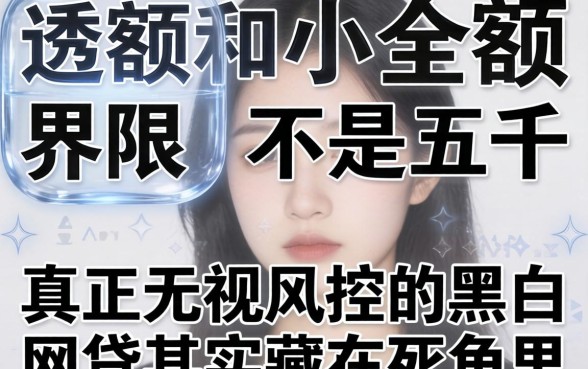 我看透了，大额和小额的界限不是五千，真正无视风控黑白的网贷其实藏在死角里