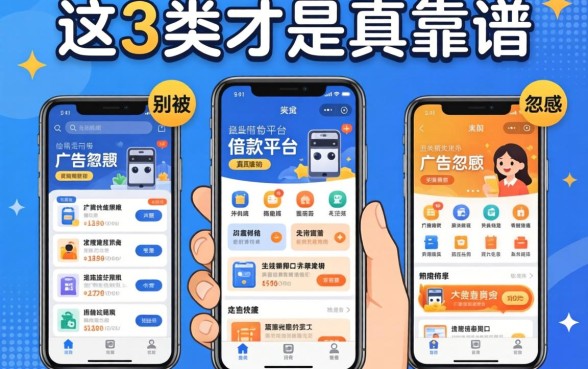 最容易借款的平台有哪几个平台？别被广告忽悠，这3类才是真靠谱