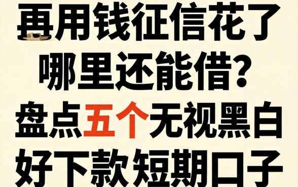 急用钱征信花了哪里还能借？盘点五个无视黑白好下款的短期口子