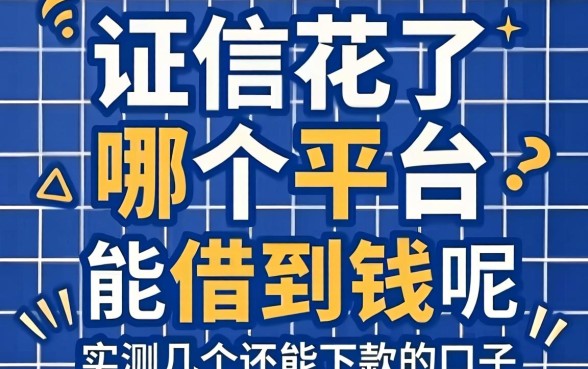 征信花了哪个平台能借到钱呢?实测几个还能下款的口子
