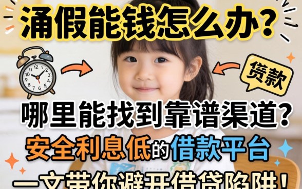 急需用钱怎么办？哪里能找到靠谱渠道？安全利息低的借款平台有哪些？一文带你避开借贷陷阱！