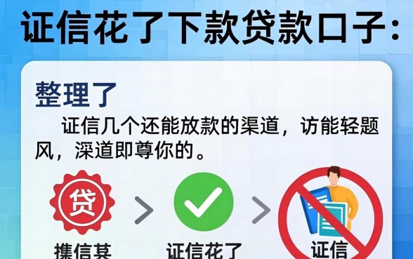 征信花了下款的贷款口子：整理了几个还能放款的渠道